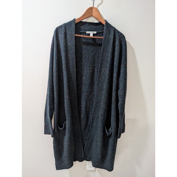 Autumn Cashmere Teal Speckled Open Front Cardigan Sweater - Picture 1 of 5